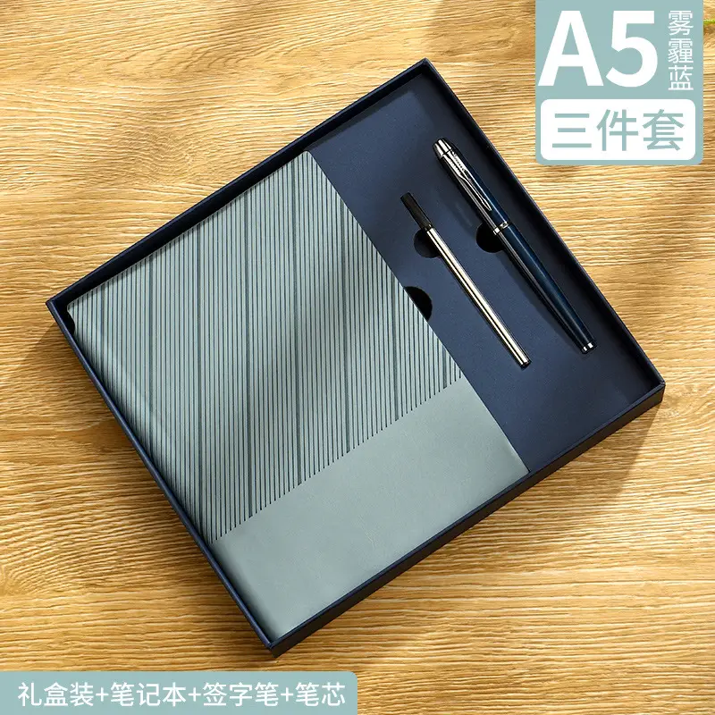 Blue A5 Notebook with Pen Gift Set Custom Logo