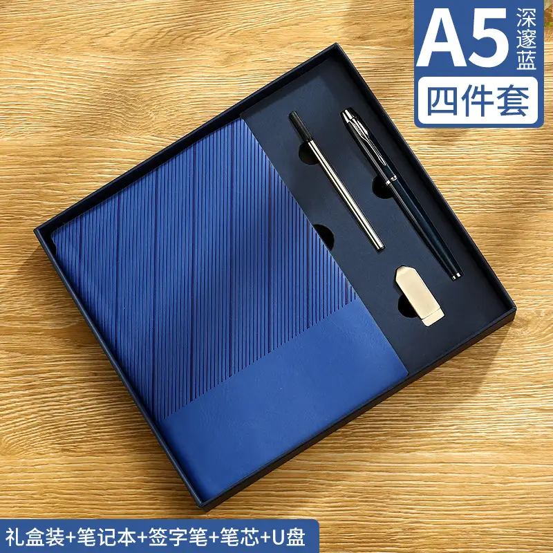 Blue A5 Notebook with Pen Gift Set Custom Logo