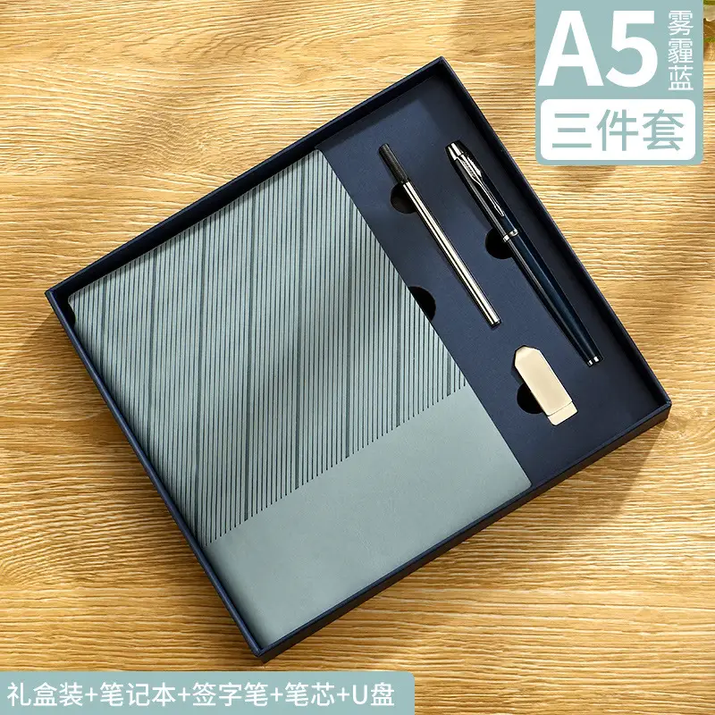 Blue A5 Notebook with Pen Gift Set Custom Logo