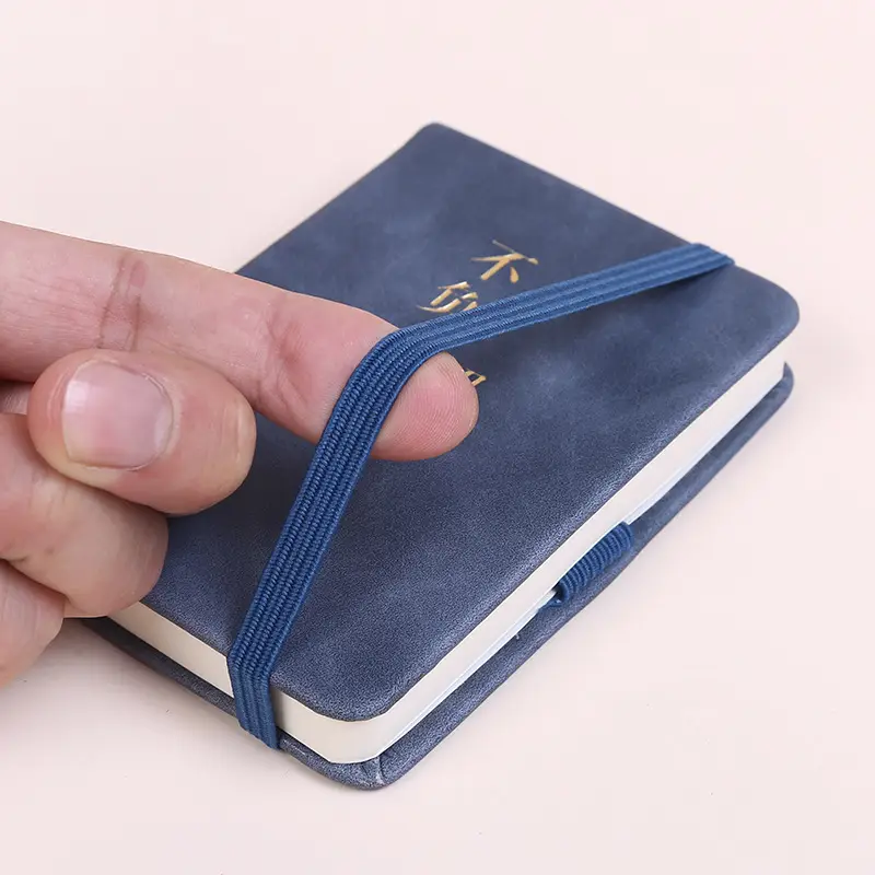 A6A7 Leather Notebook with Elastic Strap, Multi-Color, Student Study Journal