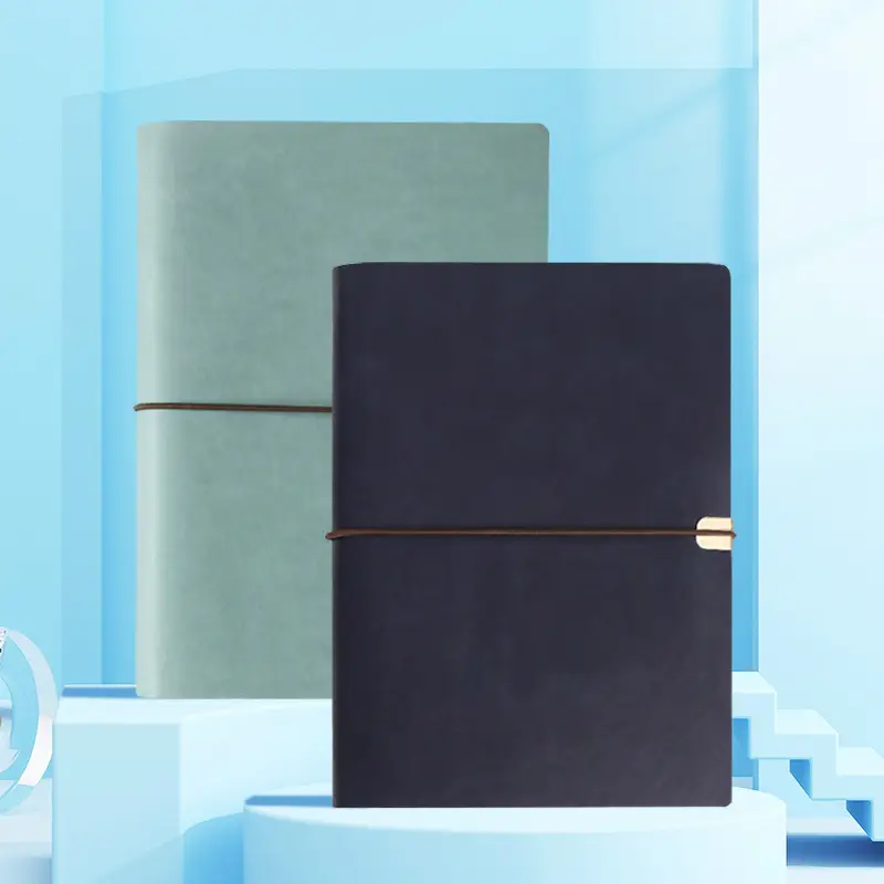 Soft Leather Notebook with Gold Strap Closure