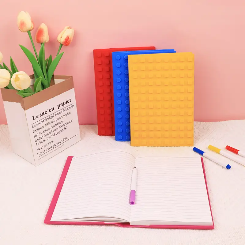 A6 Silicone Dot Notebook Blue Stylish School Use