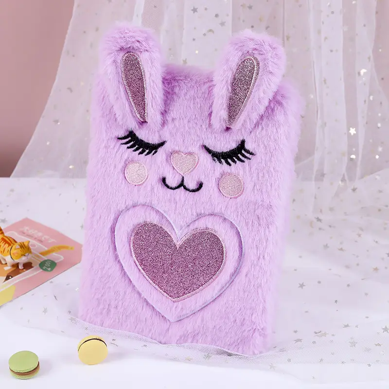 Cute Bunny Plush A5 Notebook for Kids