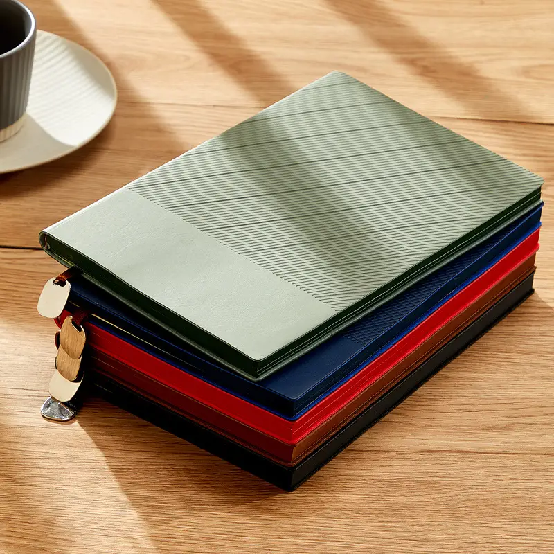 Customizable Dark Blue Business Notebook Gift Set with Pen & Clip