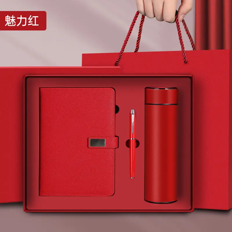 Custom Business Gift Box with Notebook, Pen & Thermos Cup