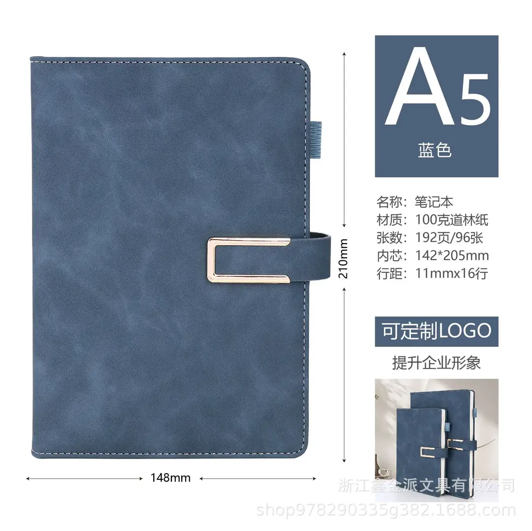 A5 Business Notebook with Thick Paper and Leather Buckle