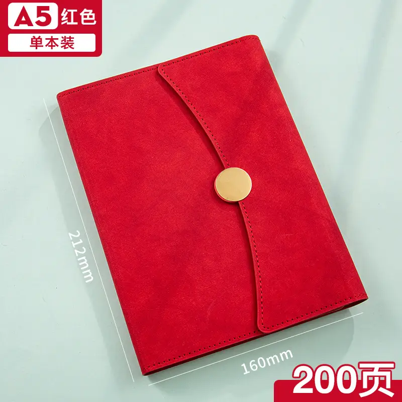 A5 Green Leather Notebook Set with Pen & Clip