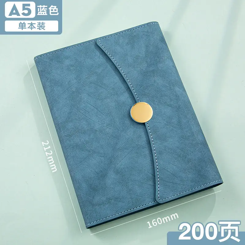A5 Green Leather Notebook Set with Pen & Clip