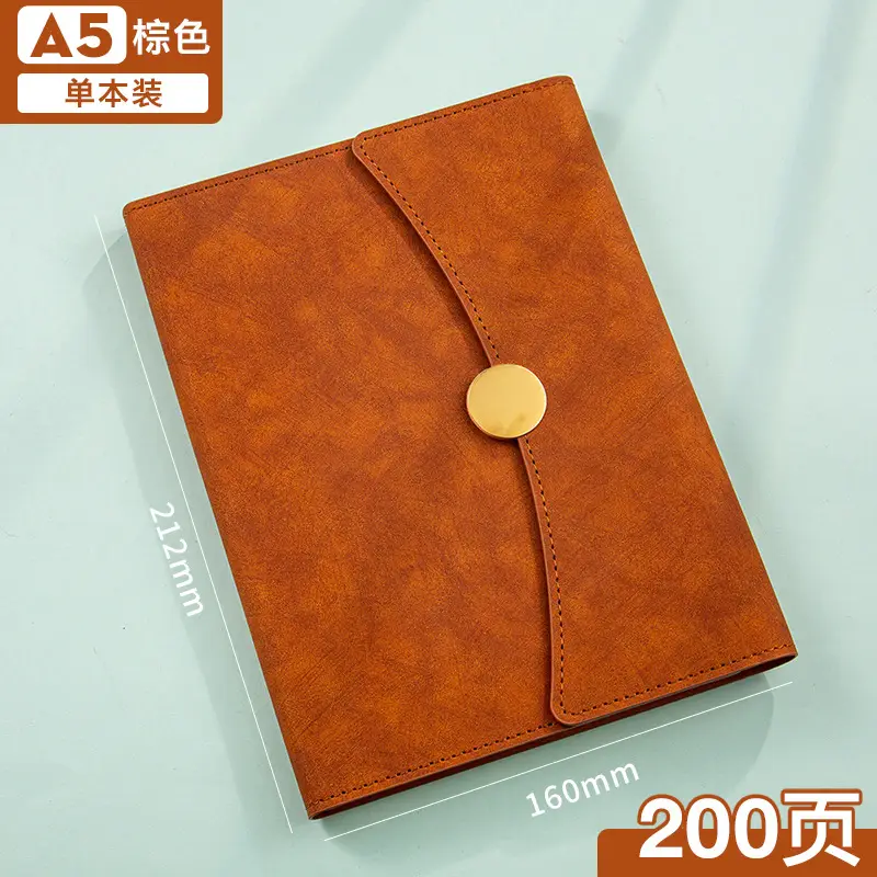A5 Green Leather Notebook Set with Pen & Clip