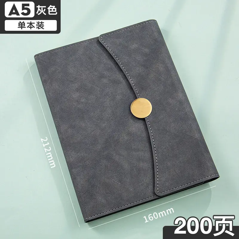 A5 Green Leather Notebook Set with Pen & Clip