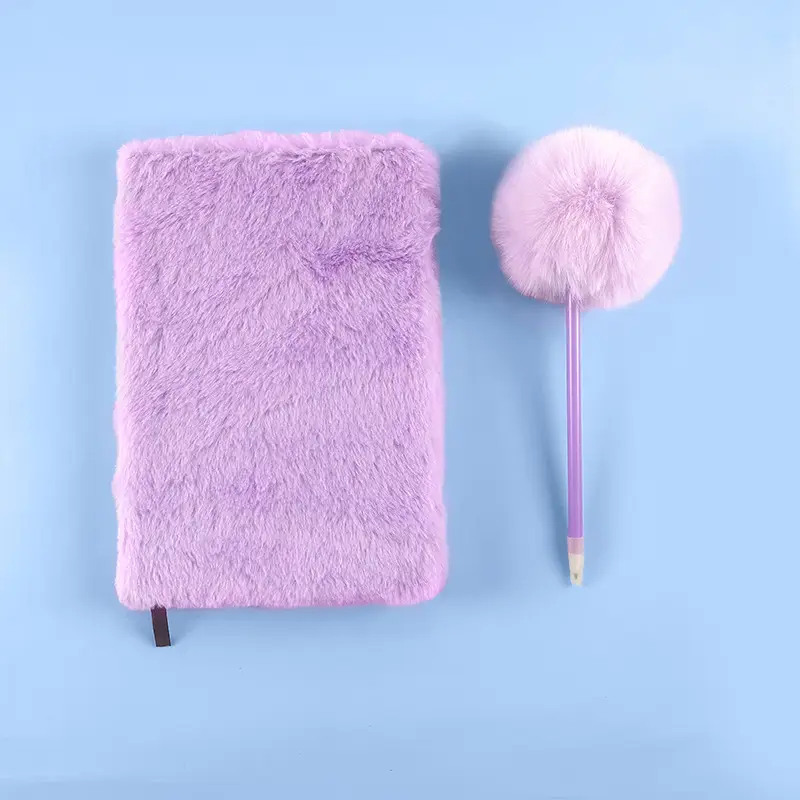 Plush Lockable Diary Notebook A5 Cute Colors
