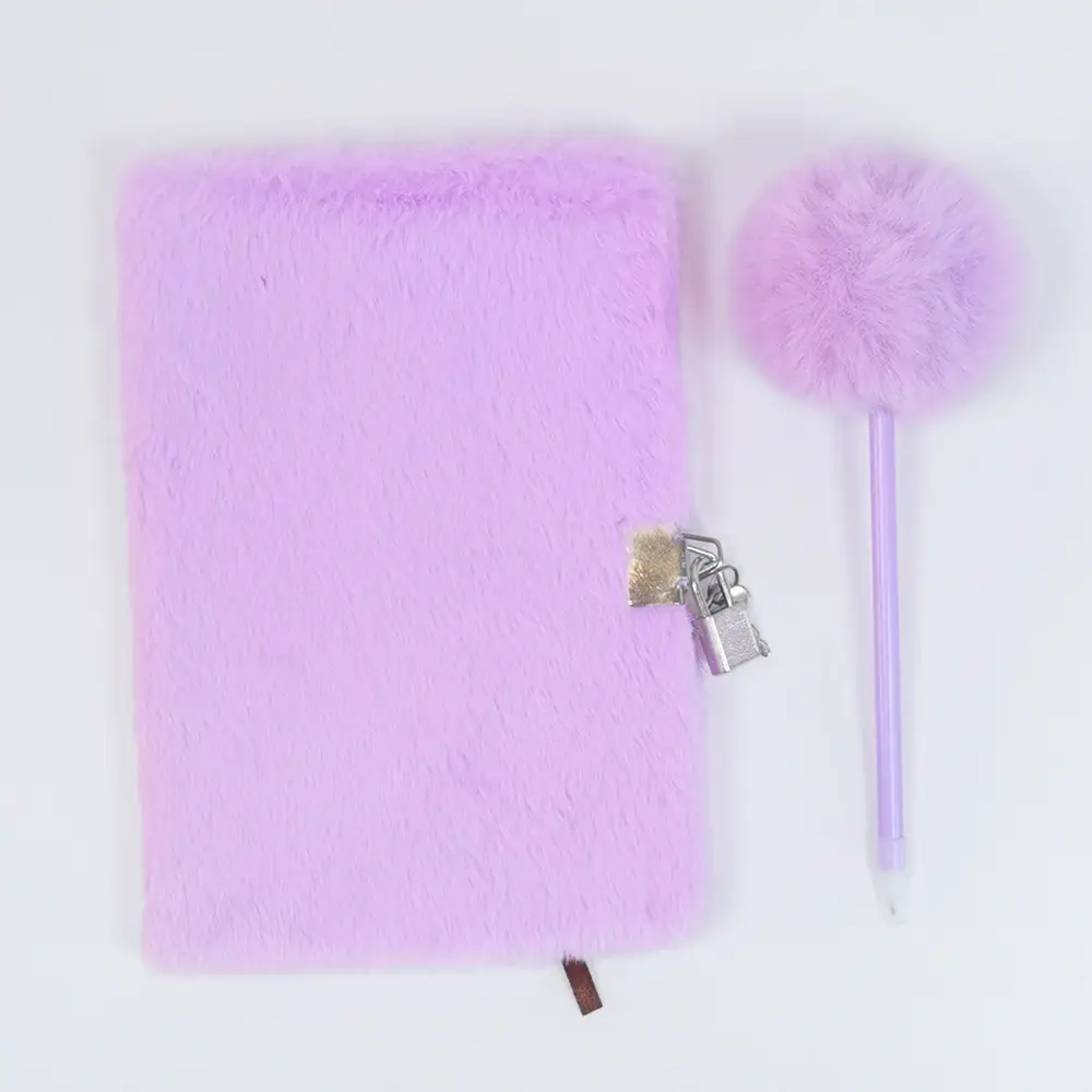 Plush Lockable Diary Notebook A5 Cute Colors