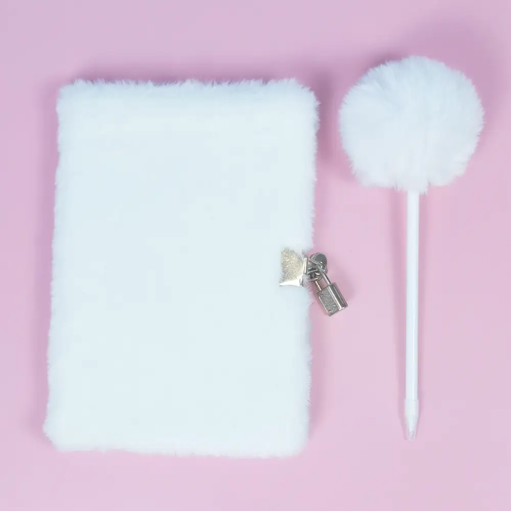 Plush Lockable Diary Notebook A5 Cute Colors