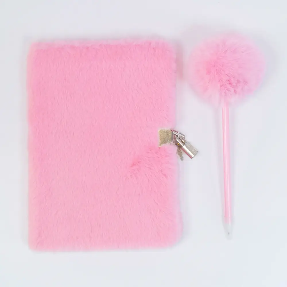 Plush Lockable Diary Notebook A5 Cute Colors