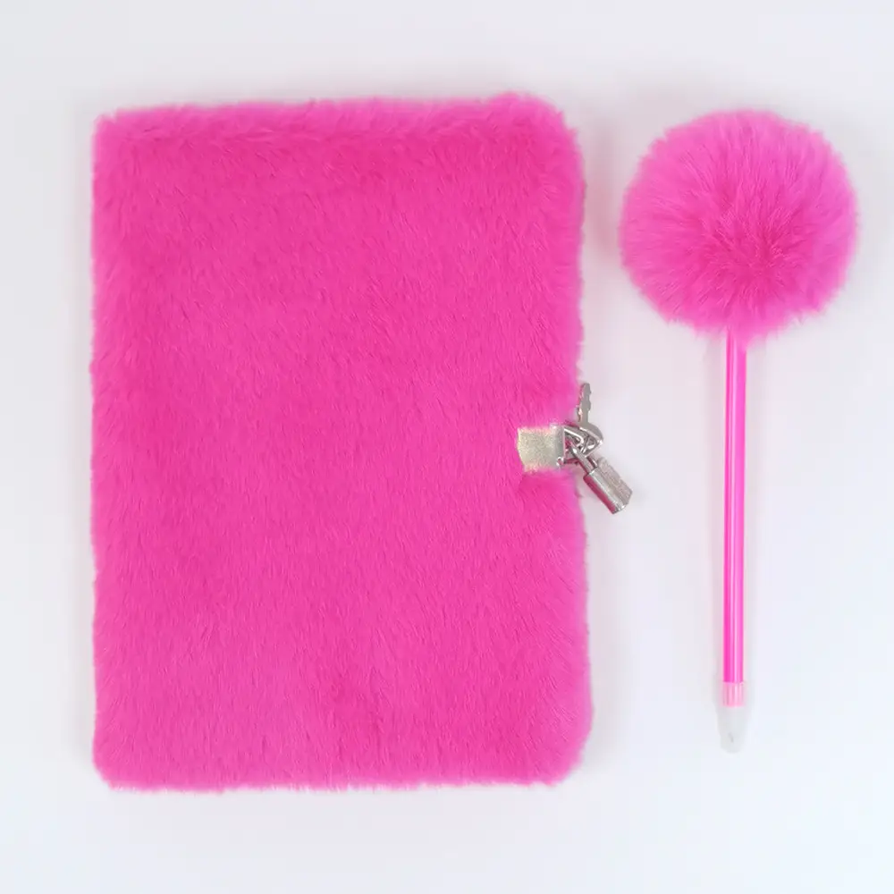 Plush Lockable Diary Notebook A5 Cute Colors