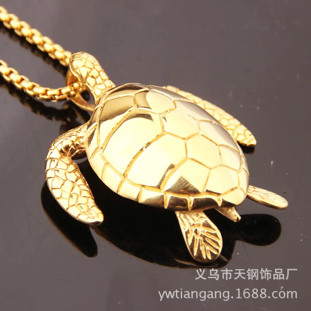 Trendy Turtle Pendant Necklace Stainless Steel Daily Wear
