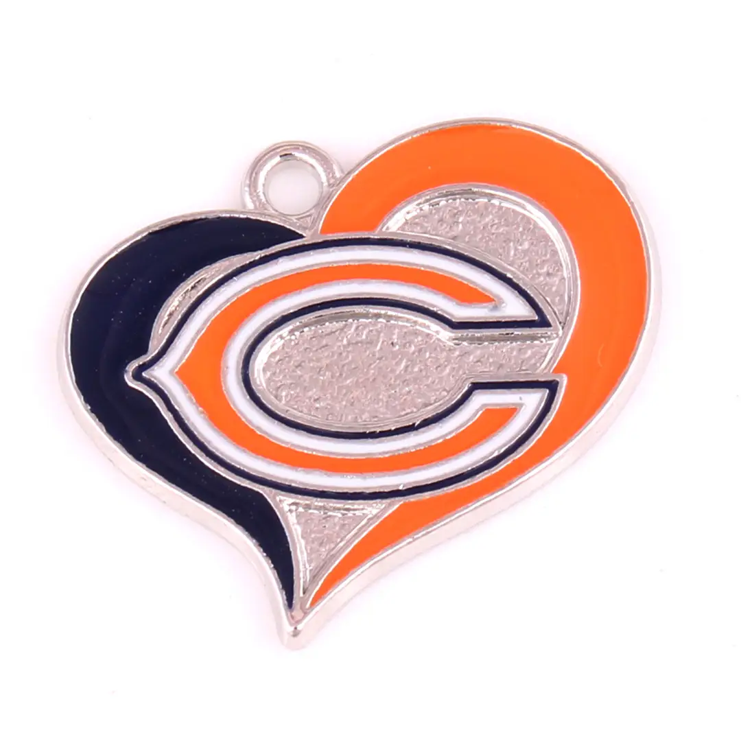 Zinc Alloy Team Logo Heart Jewelry for Daily Wear