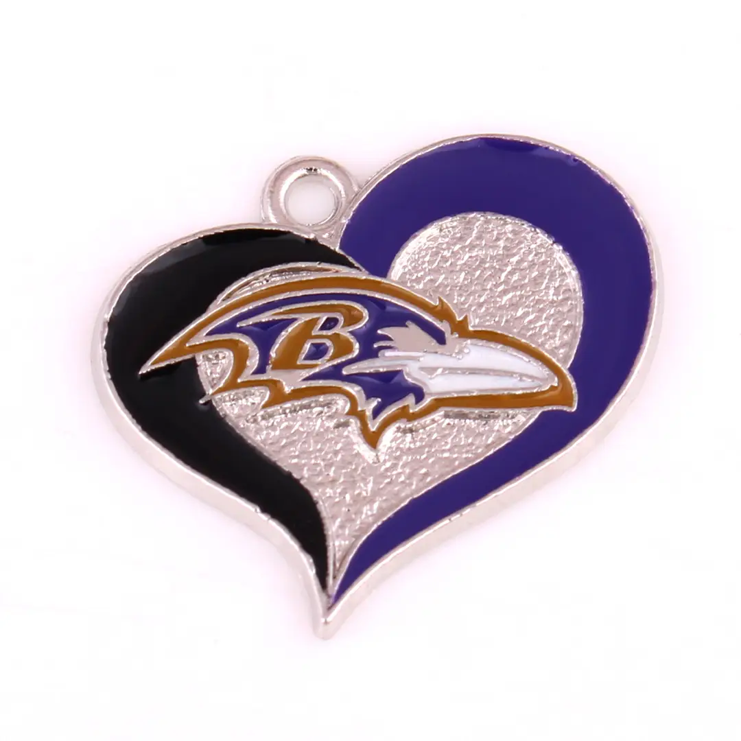 Zinc Alloy Team Logo Heart Jewelry for Daily Wear