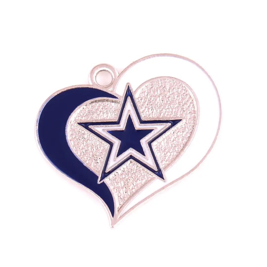 Zinc Alloy Team Logo Heart Jewelry for Daily Wear