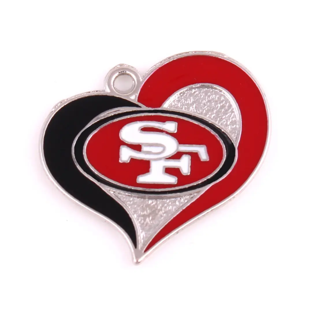 Zinc Alloy Team Logo Heart Jewelry for Daily Wear