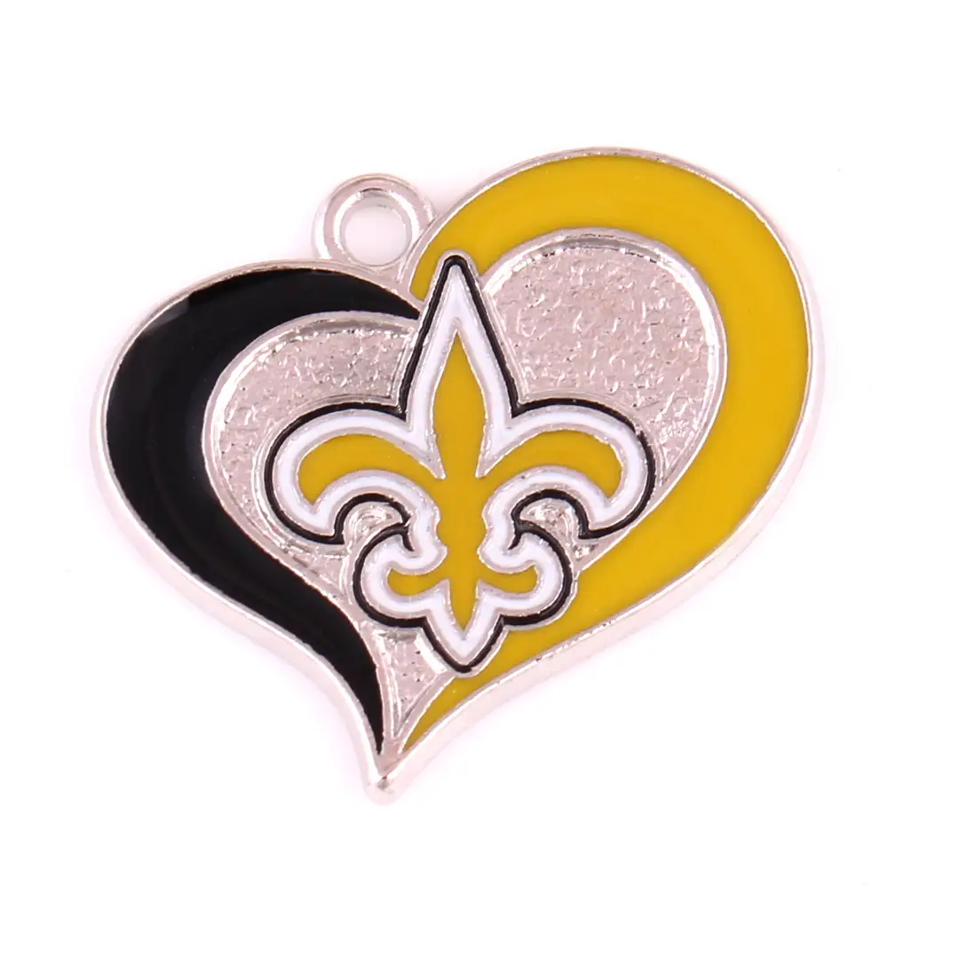 Zinc Alloy Team Logo Heart Jewelry for Daily Wear