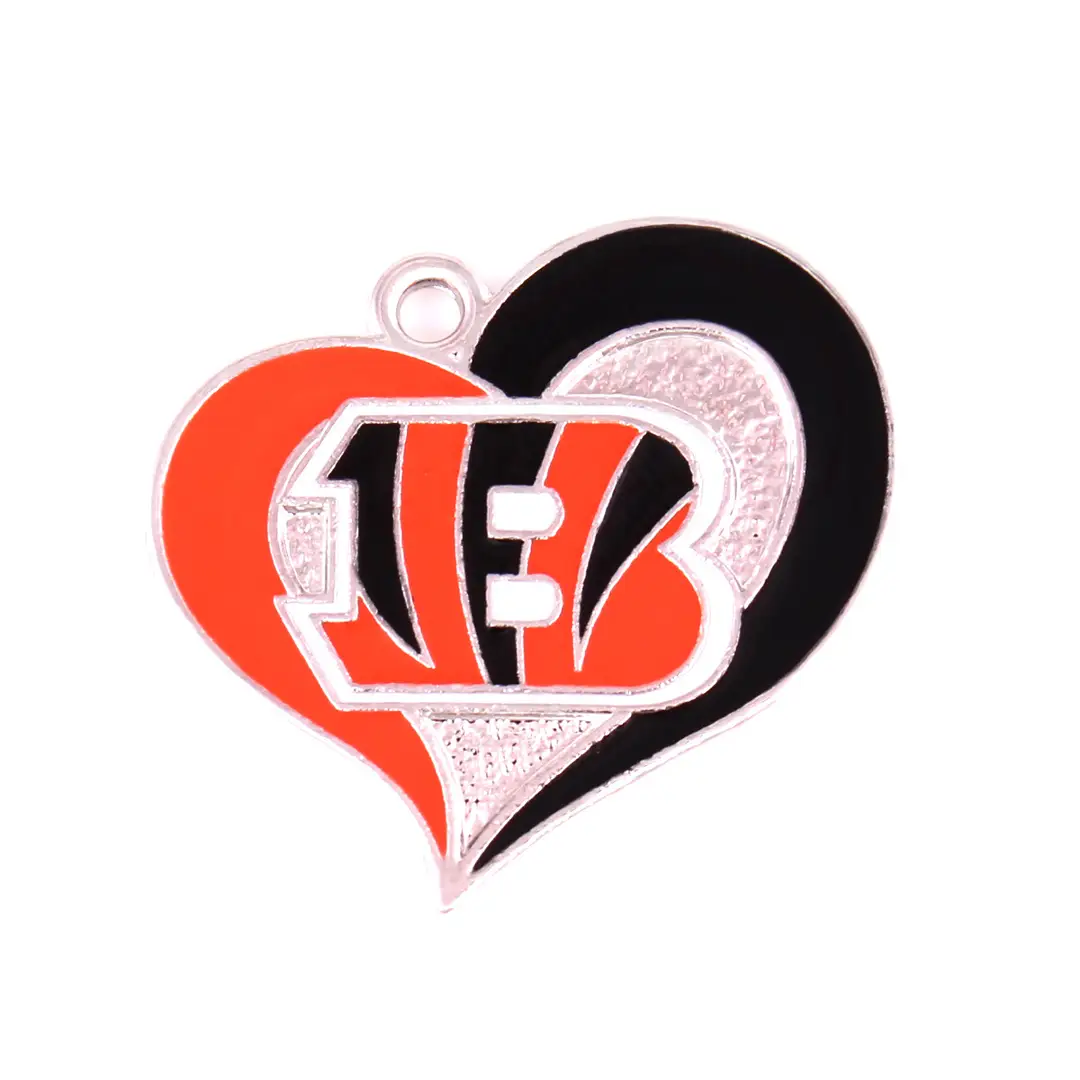Zinc Alloy Team Logo Heart Jewelry for Daily Wear