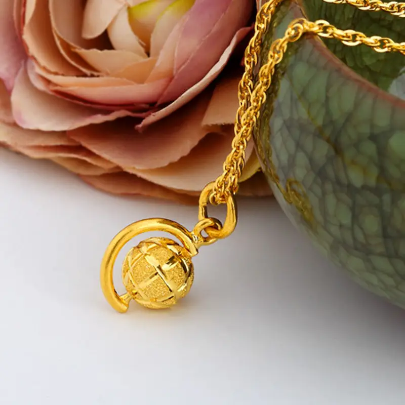 Gold Globe Pendant for Women, Brass Gold Plated Fashion Jewelry