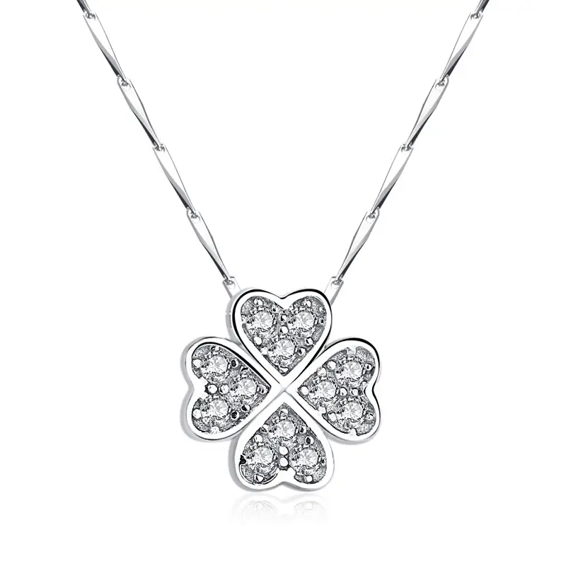 Sterling Silver Four-Leaf Clover Necklace for Women