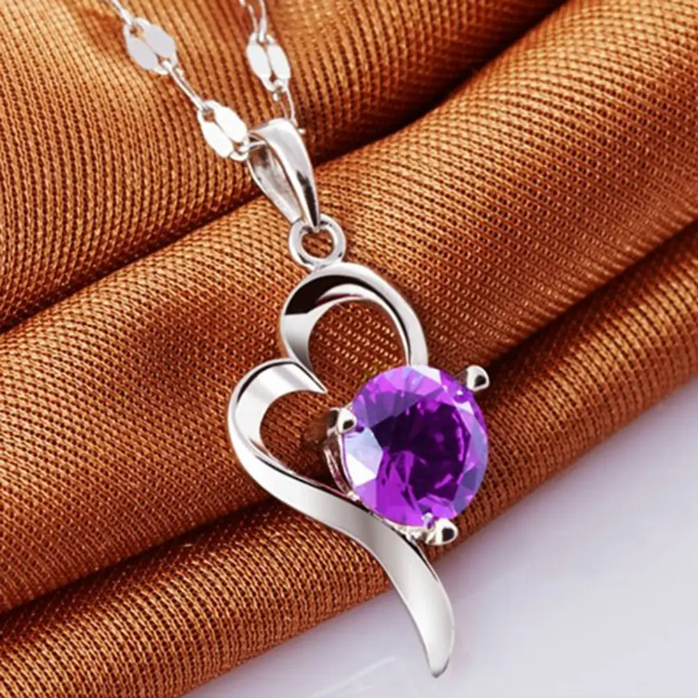 Silver Plated Korean Love Pendant Necklace for Women