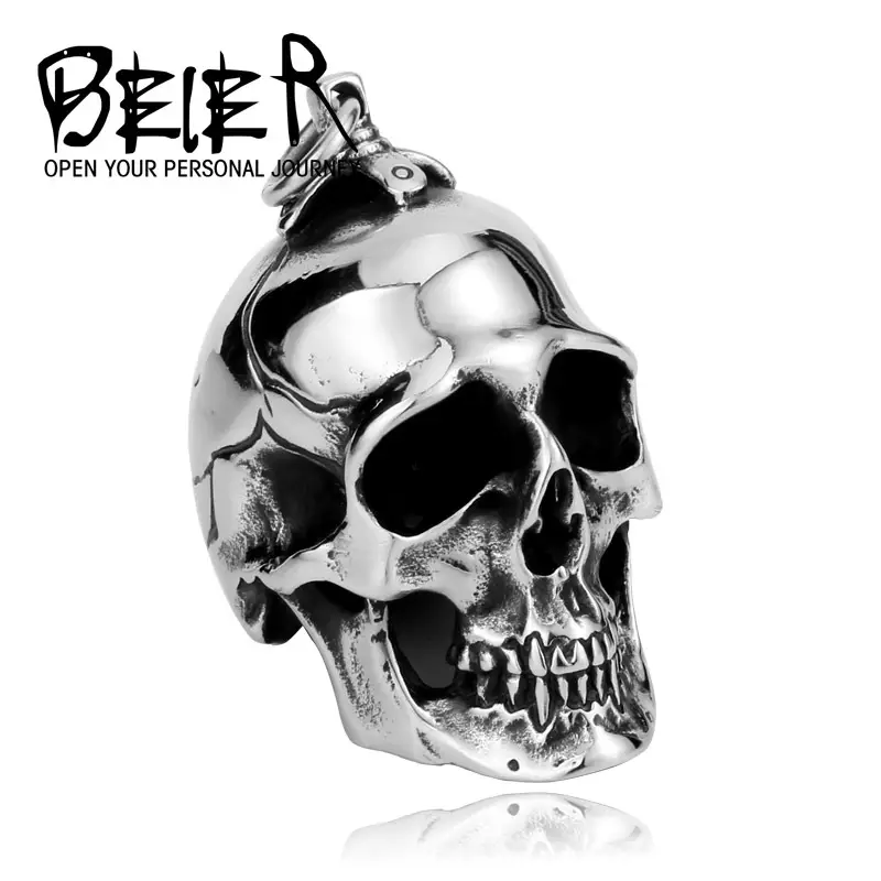 Men Titanium Steel Skull Pendant Exaggerated Design