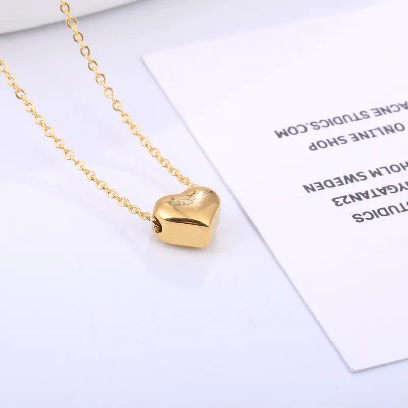 Women Heart Necklace Gold Rose Silver Collarbone Chain