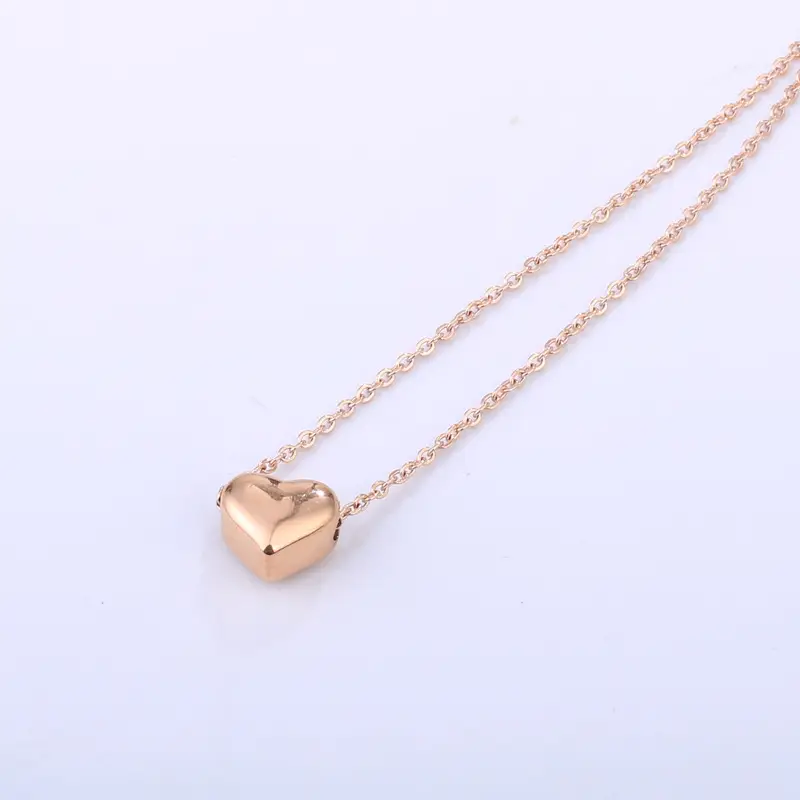Women Heart Necklace Gold Rose Silver Collarbone Chain