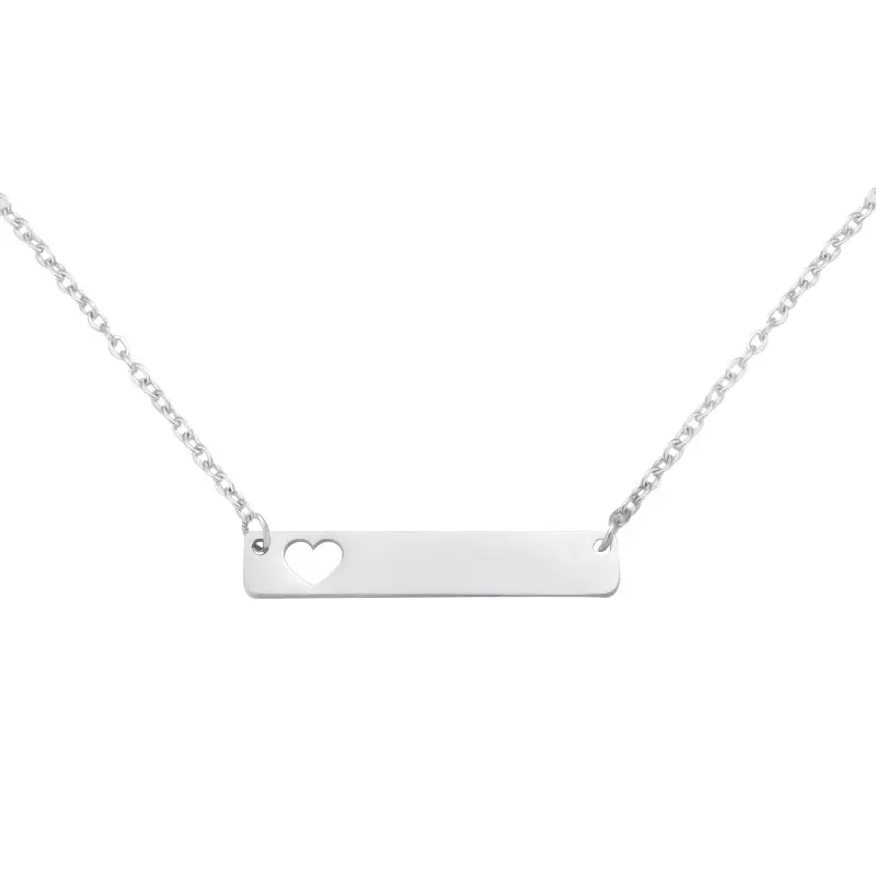 Stainless Steel Heart Pendant Necklace 18Inch Multi Color