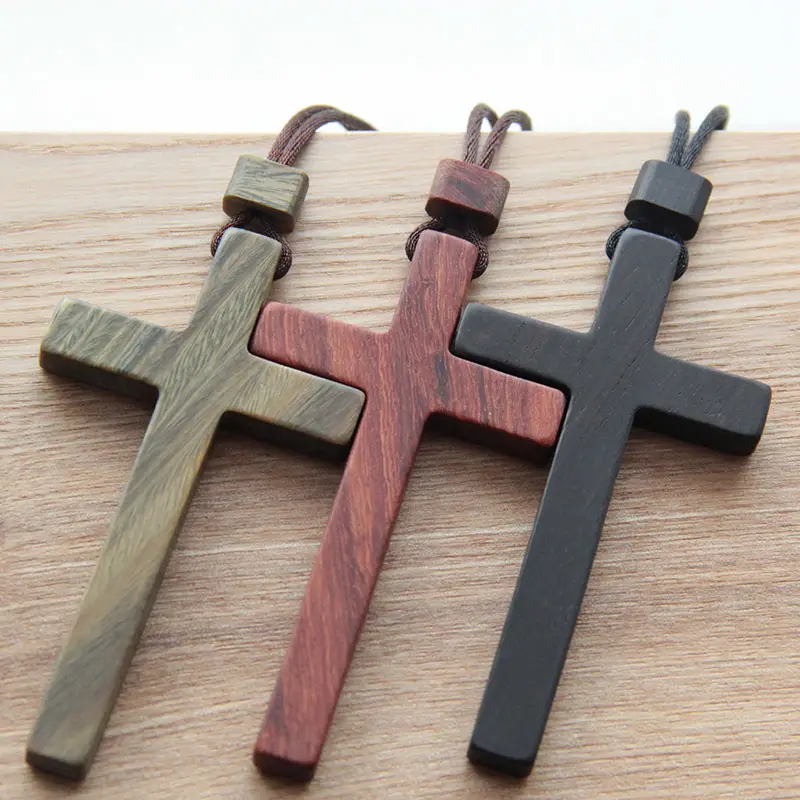 Wooden Cross Necklace Casual Multi Color Pakistani Wear