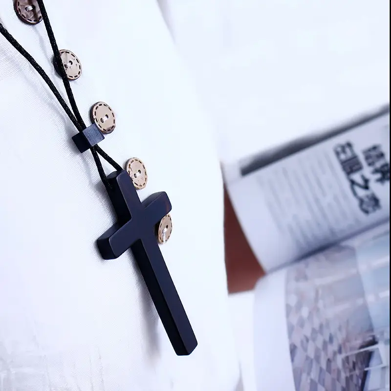 Wooden Cross Necklace Casual Multi Color Pakistani Wear