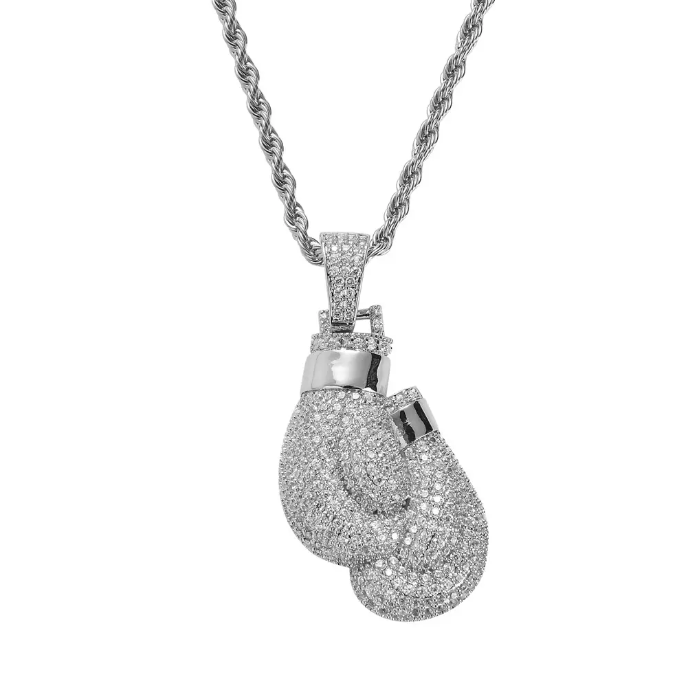 Gold Boxing Gloves Pendant Necklace for Men Women