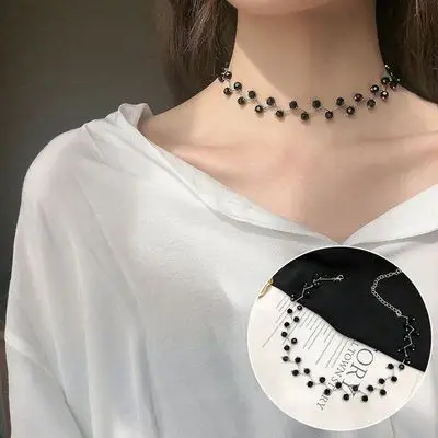 Pearl Choker Necklace for Women Korean Style Silver White Bead