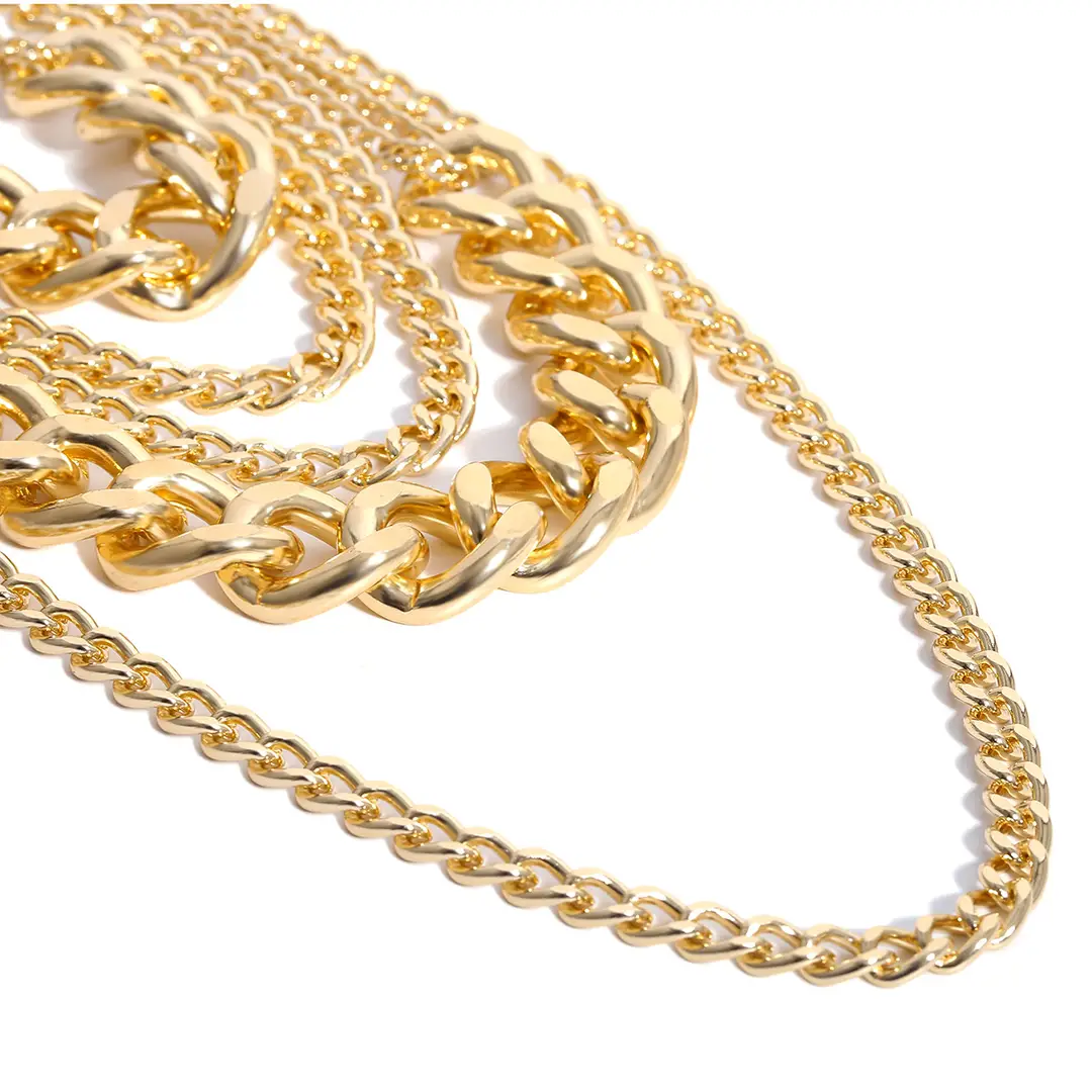 Golden Multi-Layered Chain Necklace for Women