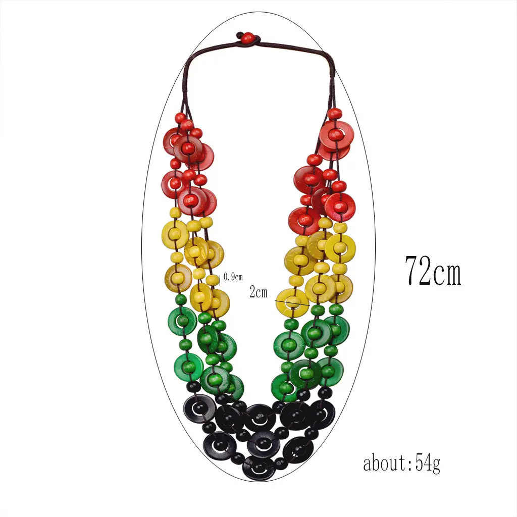 Ethnic Multi-Layer Beaded Coconut Shell Necklaces for Women