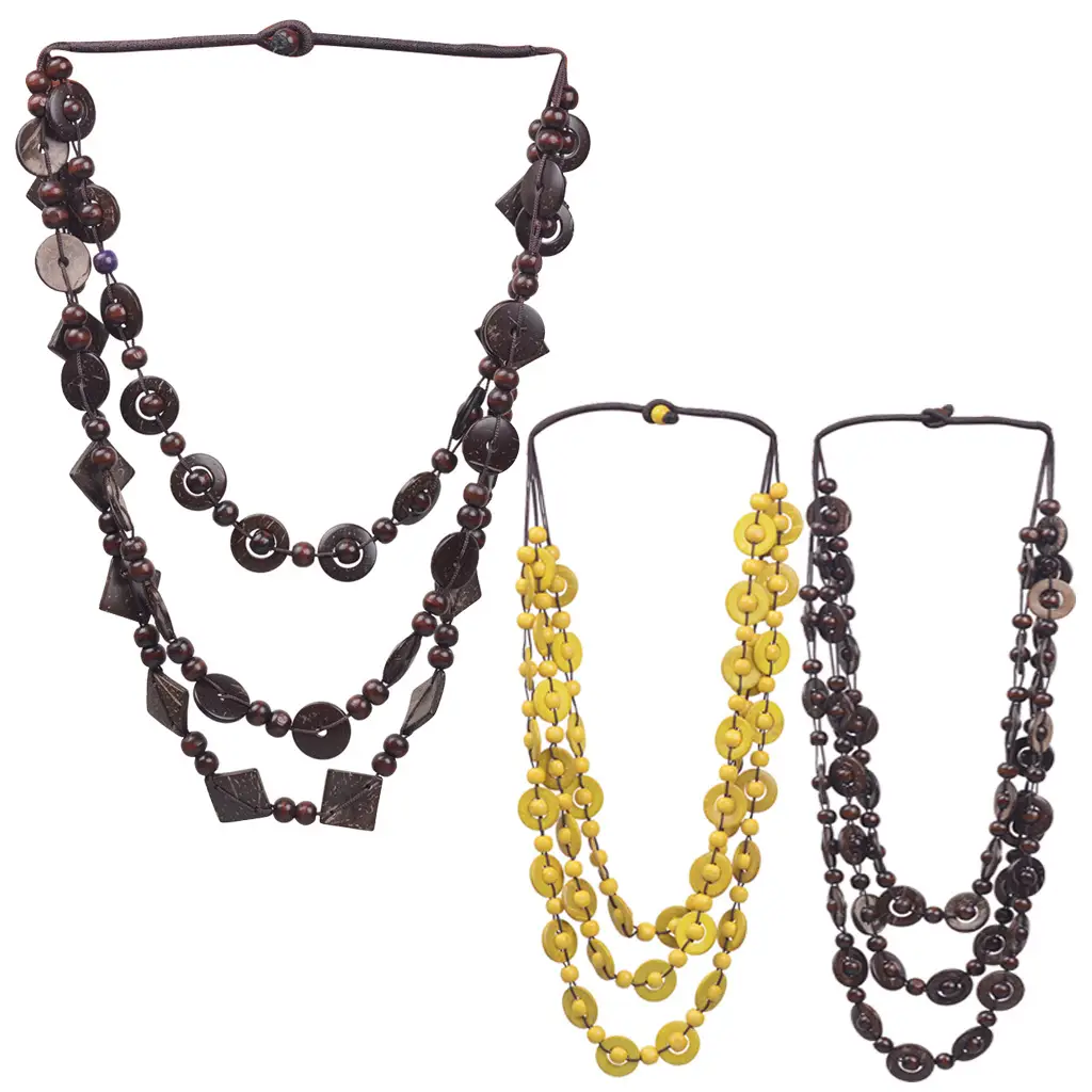 Ethnic Multi-Layer Beaded Coconut Shell Necklaces for Women
