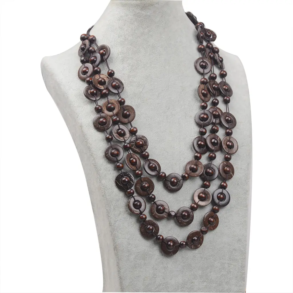 Ethnic Multi-Layer Beaded Coconut Shell Necklaces for Women