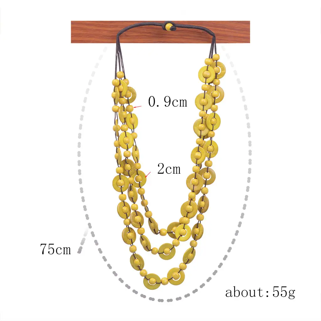 Ethnic Multi-Layer Beaded Coconut Shell Necklaces for Women