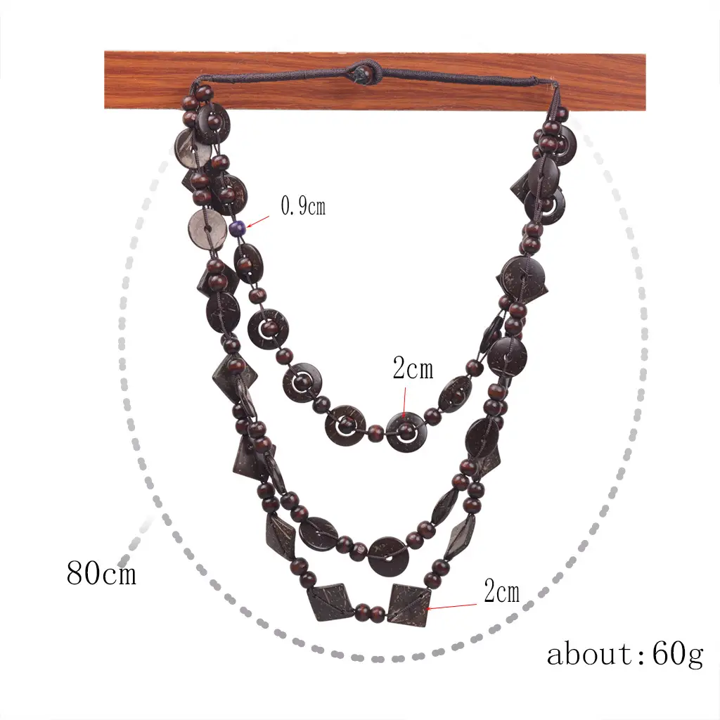 Ethnic Multi-Layer Beaded Coconut Shell Necklaces for Women