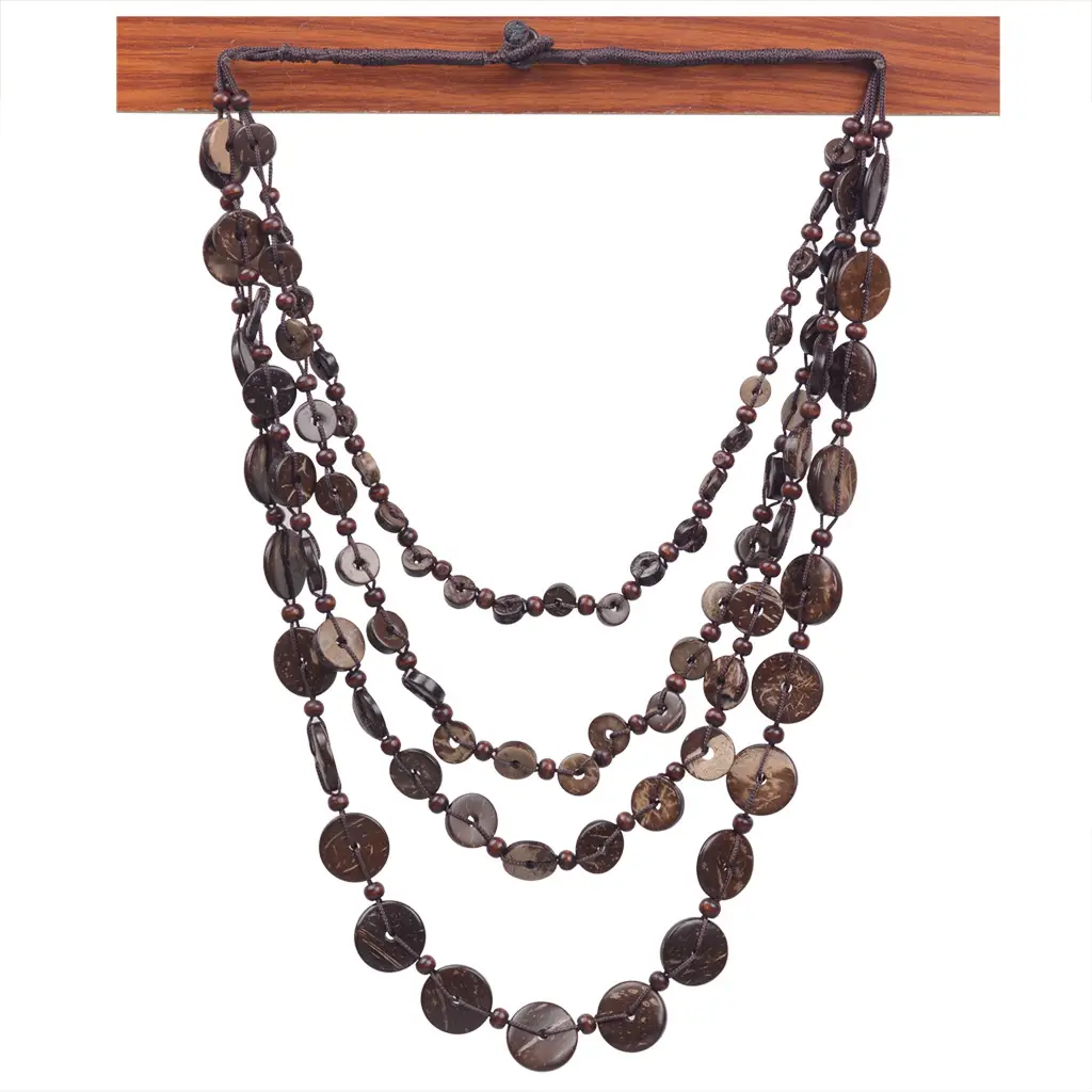 Ethnic Multi-Layer Beaded Coconut Shell Necklaces for Women