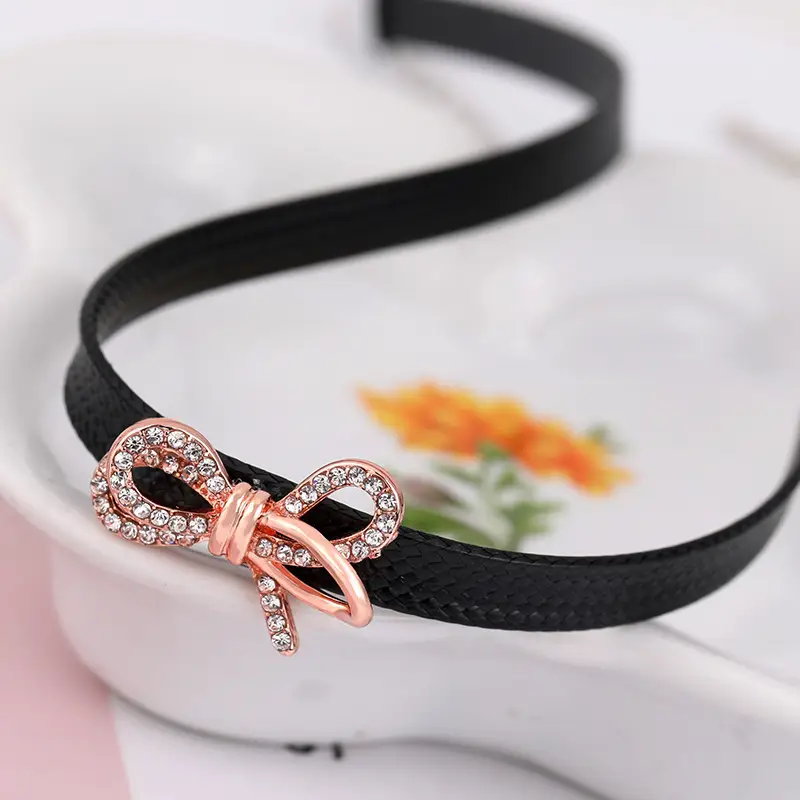 Black Bow Choker Necklace for Women