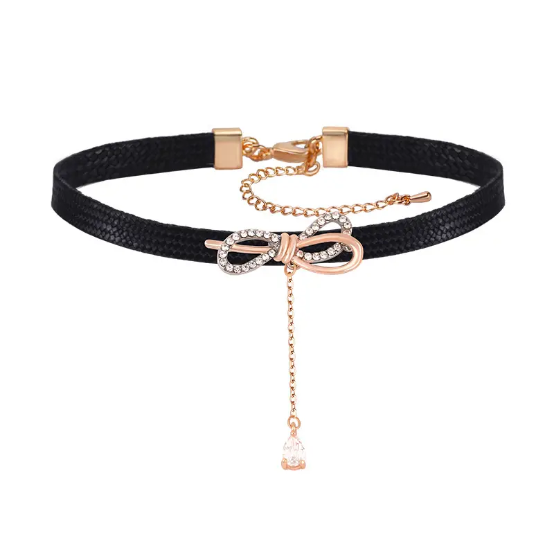 Black Bow Choker Necklace for Women