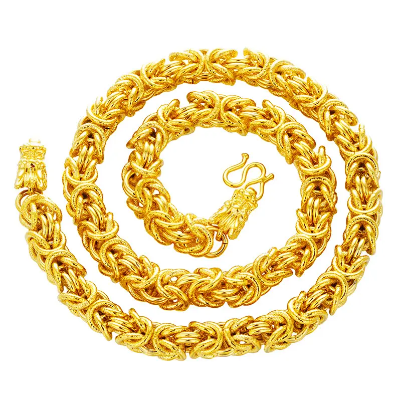 Men Dragon Head Gold Plated Necklace