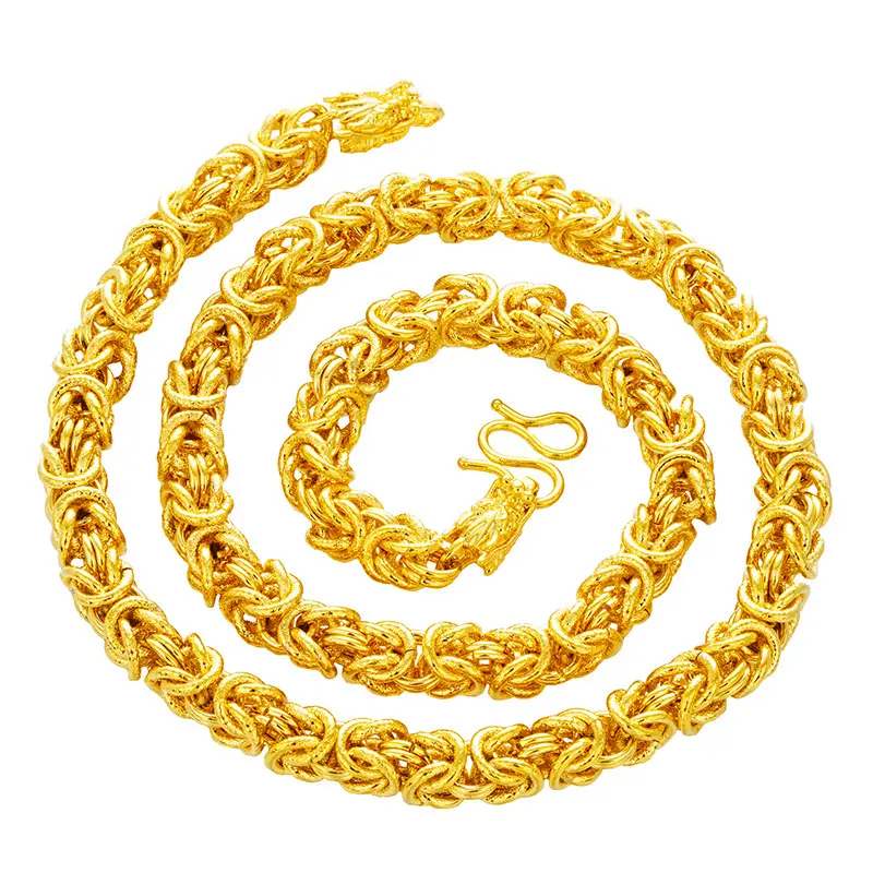 Men Dragon Head Gold Plated Necklace