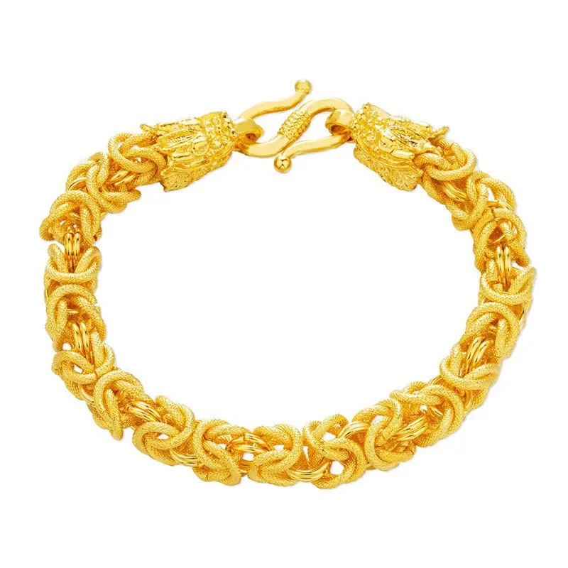 Men Dragon Head Gold Plated Necklace