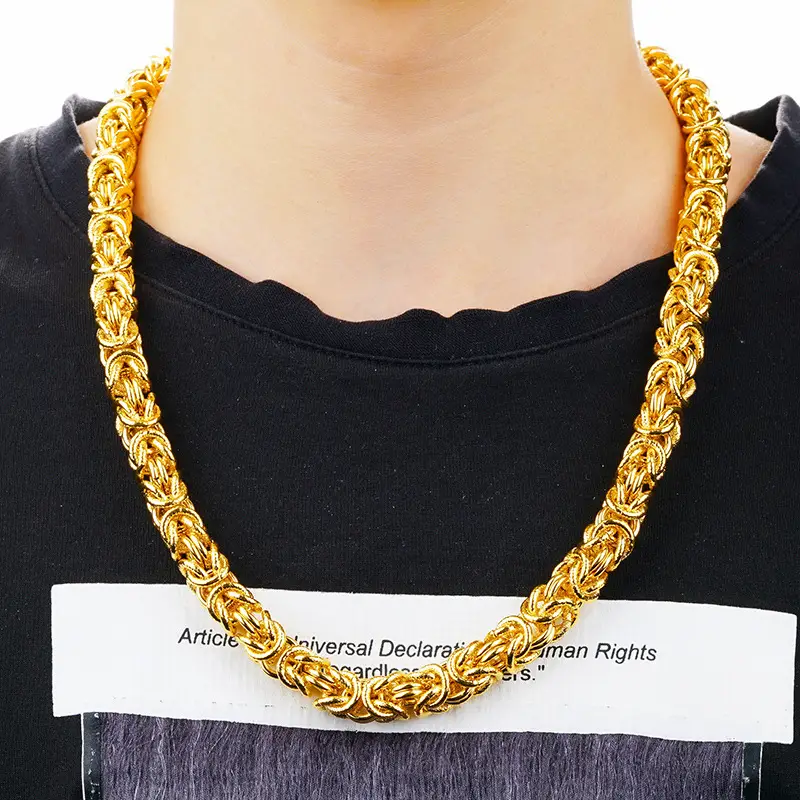 Men Dragon Head Gold Plated Necklace